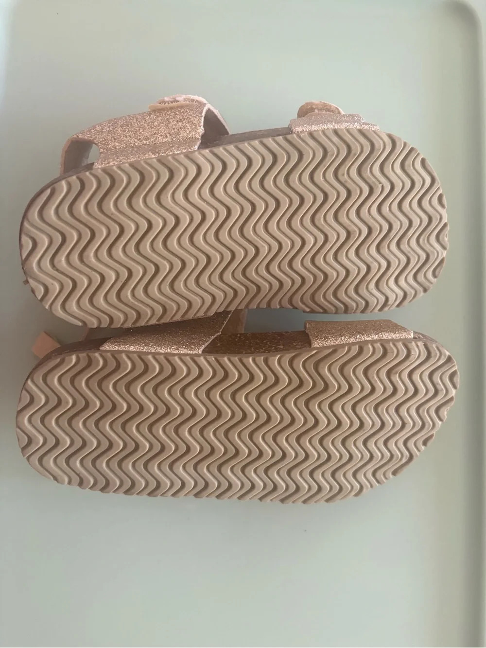 Carter's Glitter Gold Buckle Sandals with Pink Polka Dot Insole